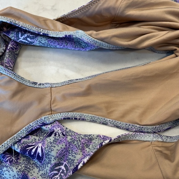 For Love And Lemons Cannes‎ Floral Purple One-Piece Swimsuit Size Medium - Picture 9 of 9